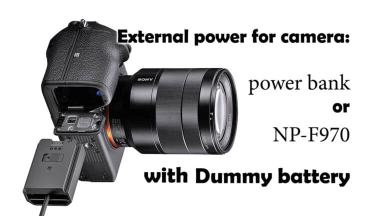 External power for camera with power bank through dummy battery - header of photographer's blog