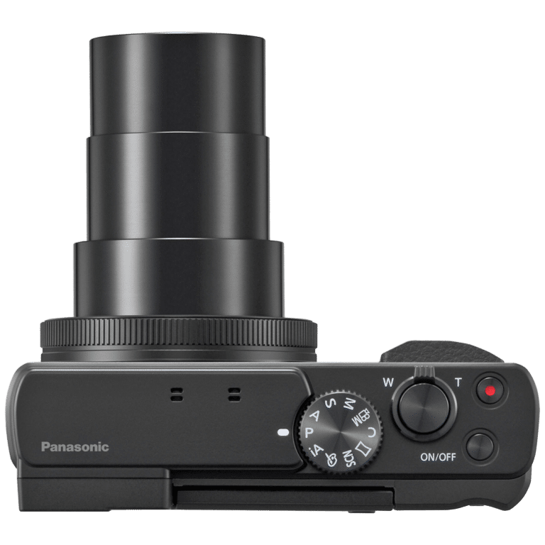 Фотоаппарат Lumix ZS80/TZ95 вид сверху с выдвинутым объективом