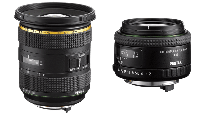 Объектив Pentax FA 35 мм-F/2.0, Объектив Pentax FA 11-18 мм F/2.8