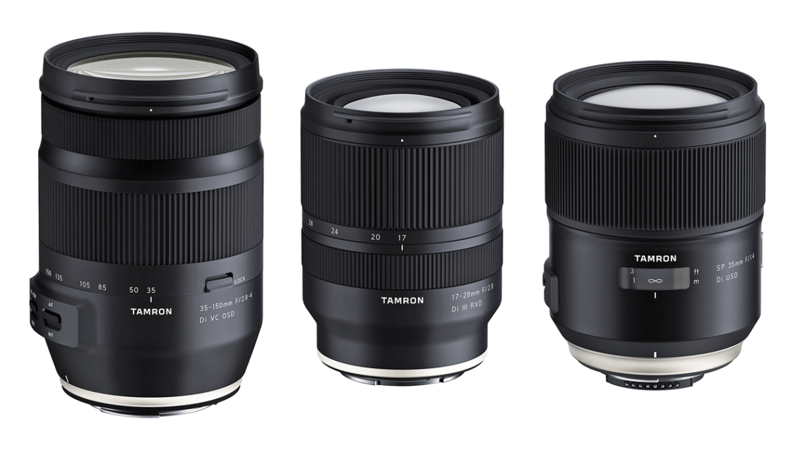Обложка статьи про объективы Tamron 35-150mm f/2.8-4 Di VC OSD, Tamron SP 35mm f/1.4 Di USD, Tamron 17-28mm f/2.8 Di III RXD
