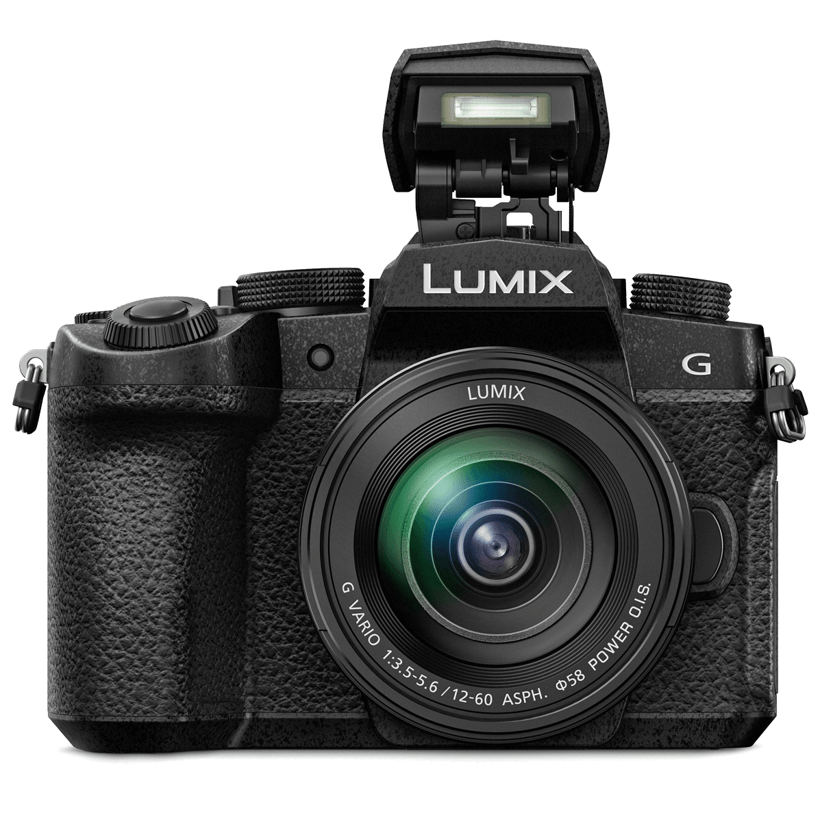 Камера Panasonic Lumix G95/G90 - с поднятой вспышкой
