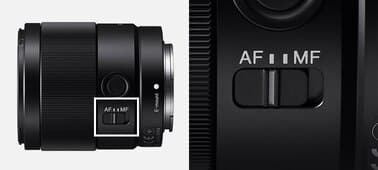 Объектив Sony FE 35mm f/1.8 - переключатель режимов фокусировки