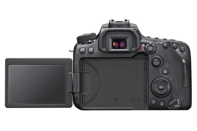 Зеркальный фотоаппарат Canon EOS 90D - вид сзади png