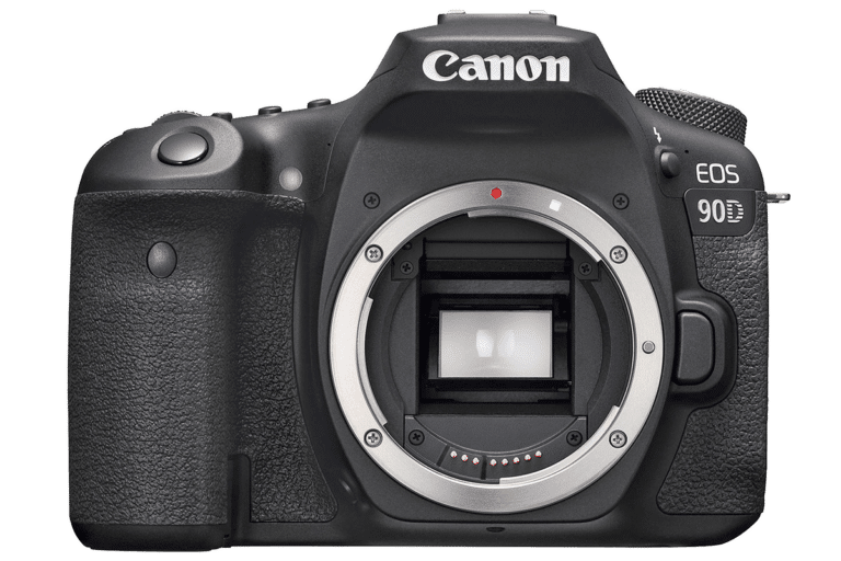 Зеркальный фотоаппарат Canon EOS 90D – вид спереди png