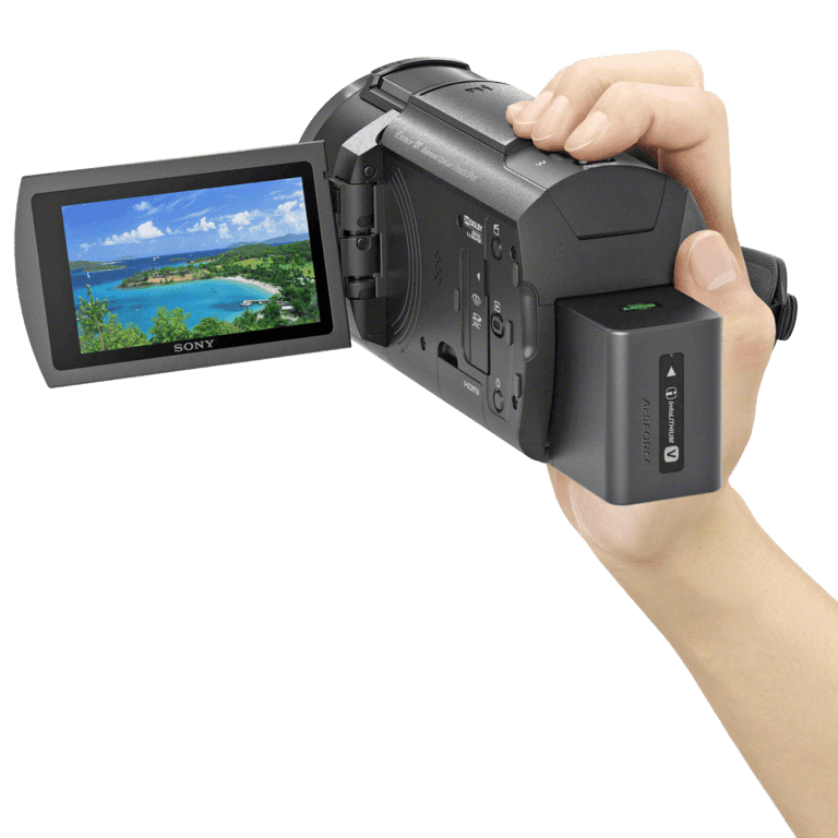 Видеокамера камкодер FDR-AX43 UHD 4K - вид сзади