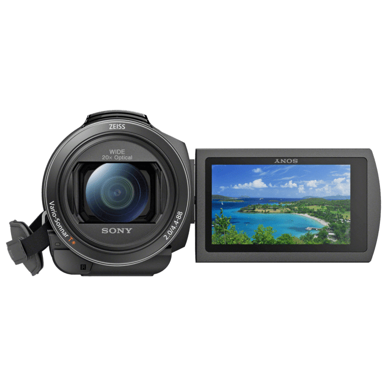 Видеокамера камкодер FDR-AX43 UHD 4K - вид спереди