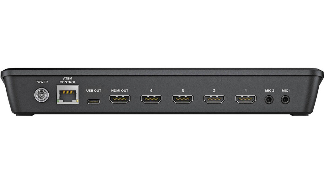 ATEM Mini Pro - HDMI видео-микшер для прямых эфиров и записи - вид сзади