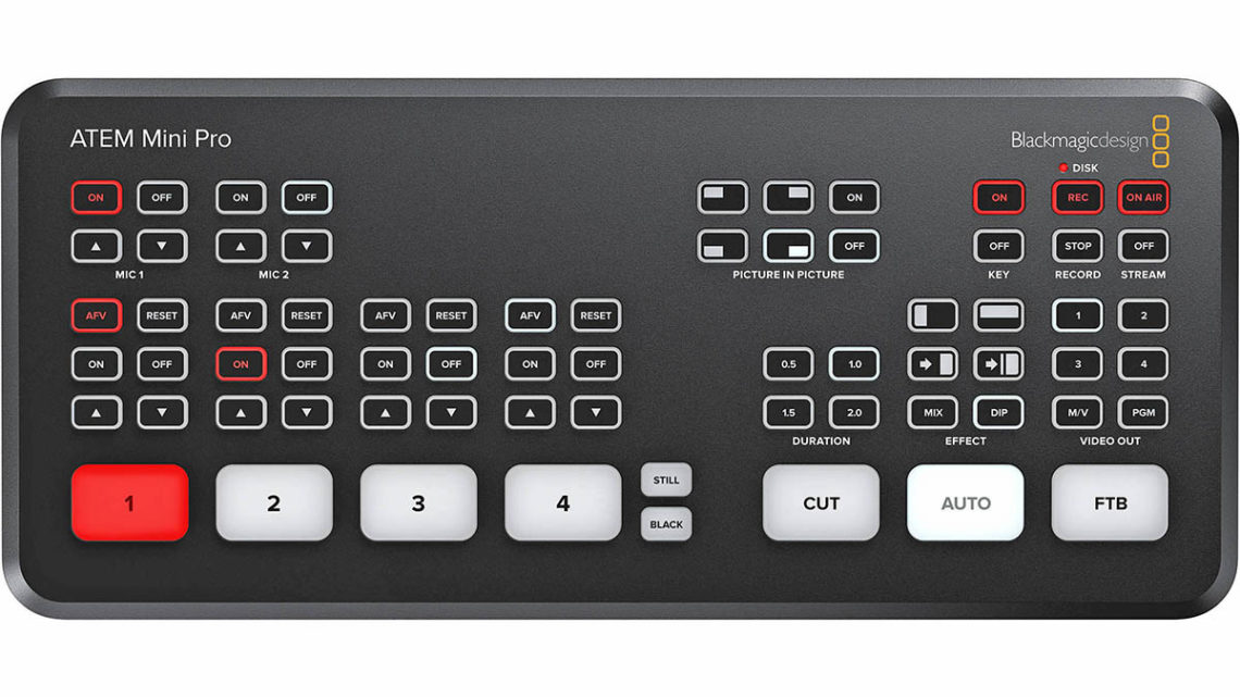 ATEM Mini Pro - HDMI видео-микшер для прямых эфиров и записи - вид сверху