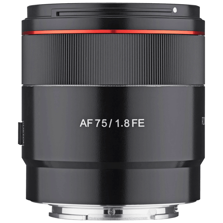Объектив Rokinon AF 75mm f/1.8 FE – вид сверху