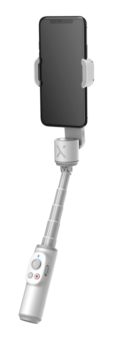 Zhiyun-Tech SMOOTH-X - компактный и недорогой трехосевой стабилизатор для смартфонов - телескопическая ручка выдвинута