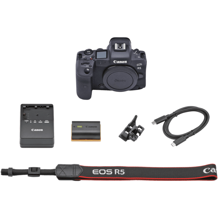 Беззеркальная фотокамера Canon EOS R5 - комплект поставки png