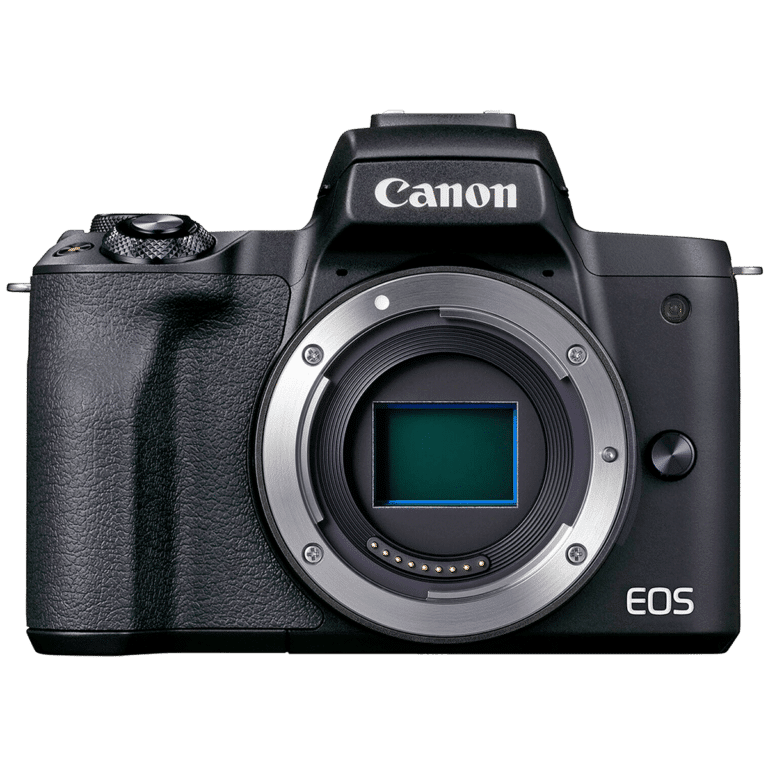Беззеркальная APS-C камера Canon EOS M50 Mark II - черная, вид спереди