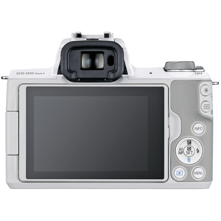 Беззеркальная APS-C камера Canon EOS M50 Mark II - белая, вид сзади