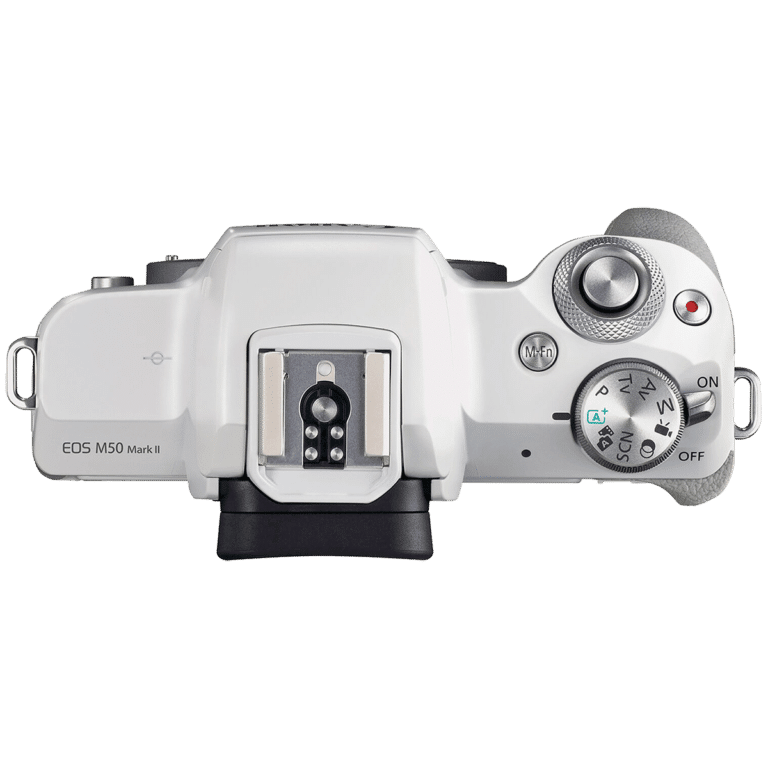 Беззеркальная APS-C камера Canon EOS M50 Mark II - белая, вид сверху