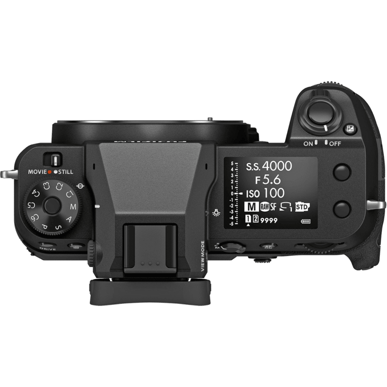Среднеформатная беззеркальная камера Fujifilm GFX 100S - вид сверху PNG