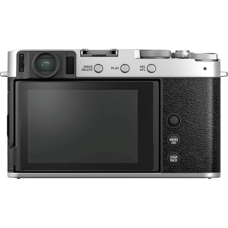 Без зеркальная APS-C камера Fujifilm X-E4 - вид сзади PNG