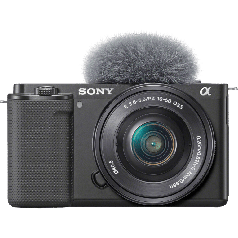 Беззеркальная APS-C камера для влога - Sony ZV-E10 - вид спереди PNG