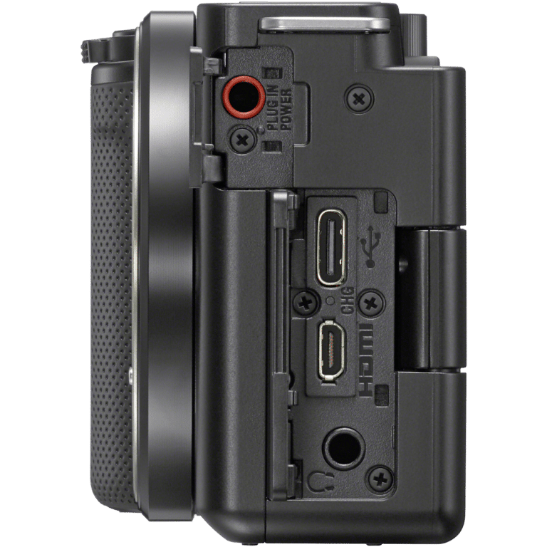 Беззеркальная APS-C камера для влога - Sony ZV-E10 - вид слева PNG