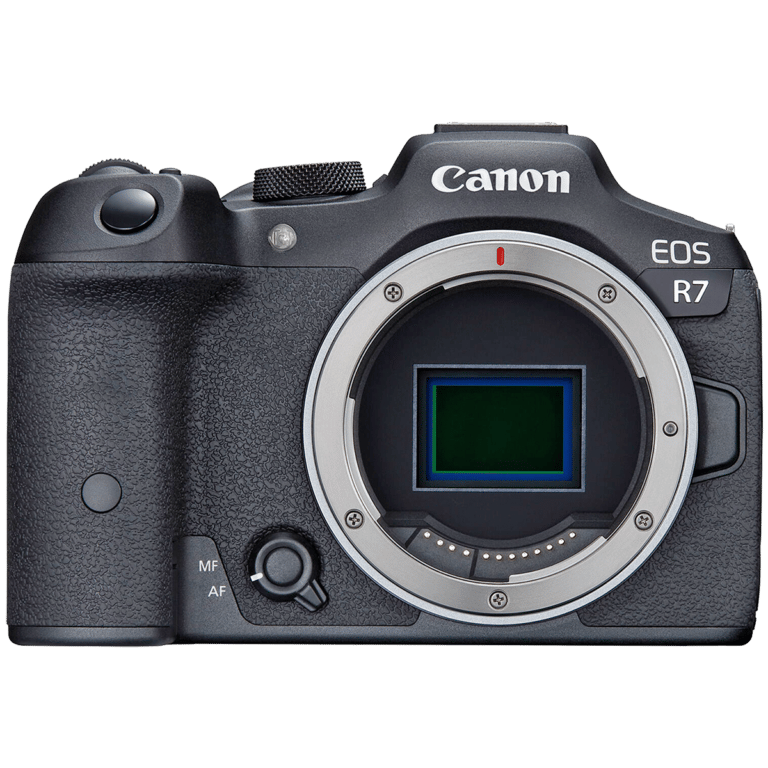 Фотокамера Canon EOS R7 - вид спереди PNG