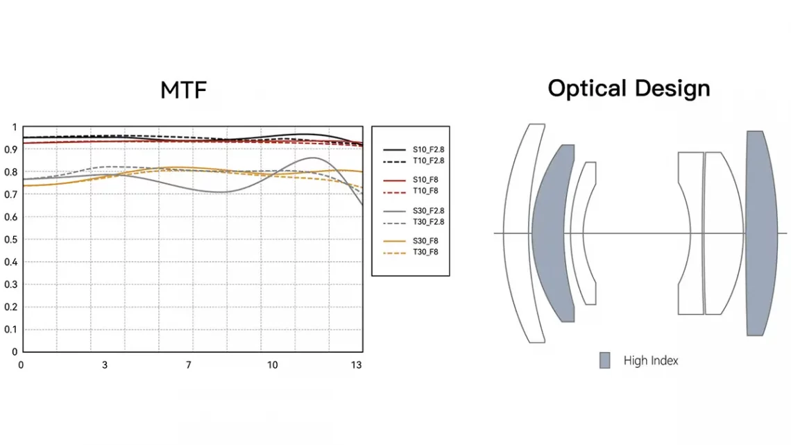 Объектив TTArtisan AF 27mm F2.8 XF - оптическая схема и MTF графики
